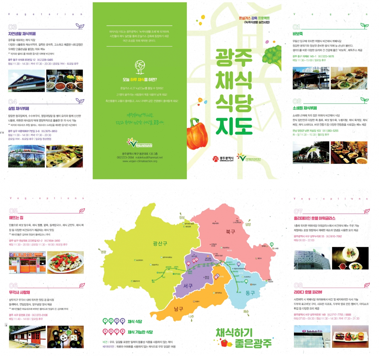 광주 채식식당 지도 (출처=기후행동비건네트워크)