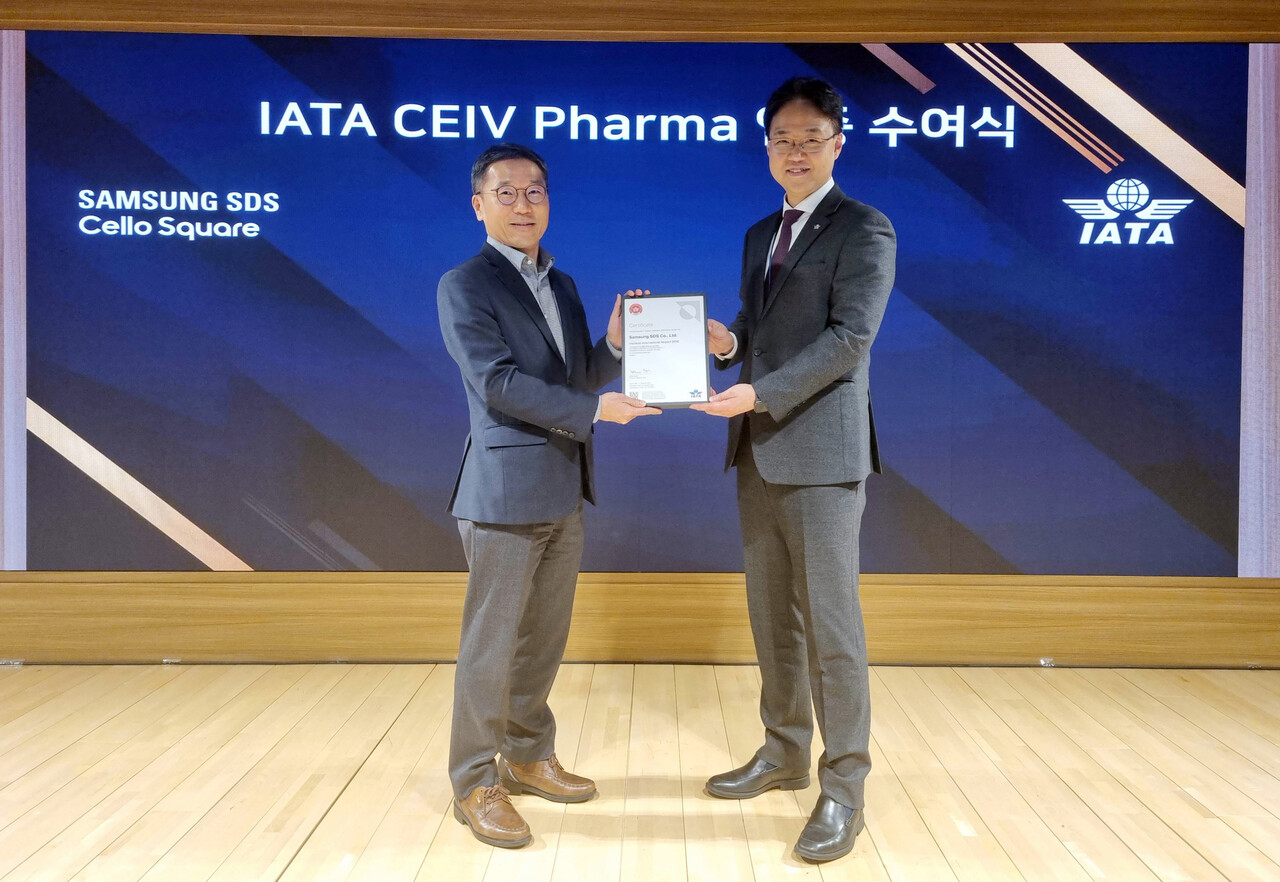 (왼쪽부터) 삼성SDS 오구일 물류사업부장(부사장), IATA 김백재 한국지사장 (출처=삼성SDS)
