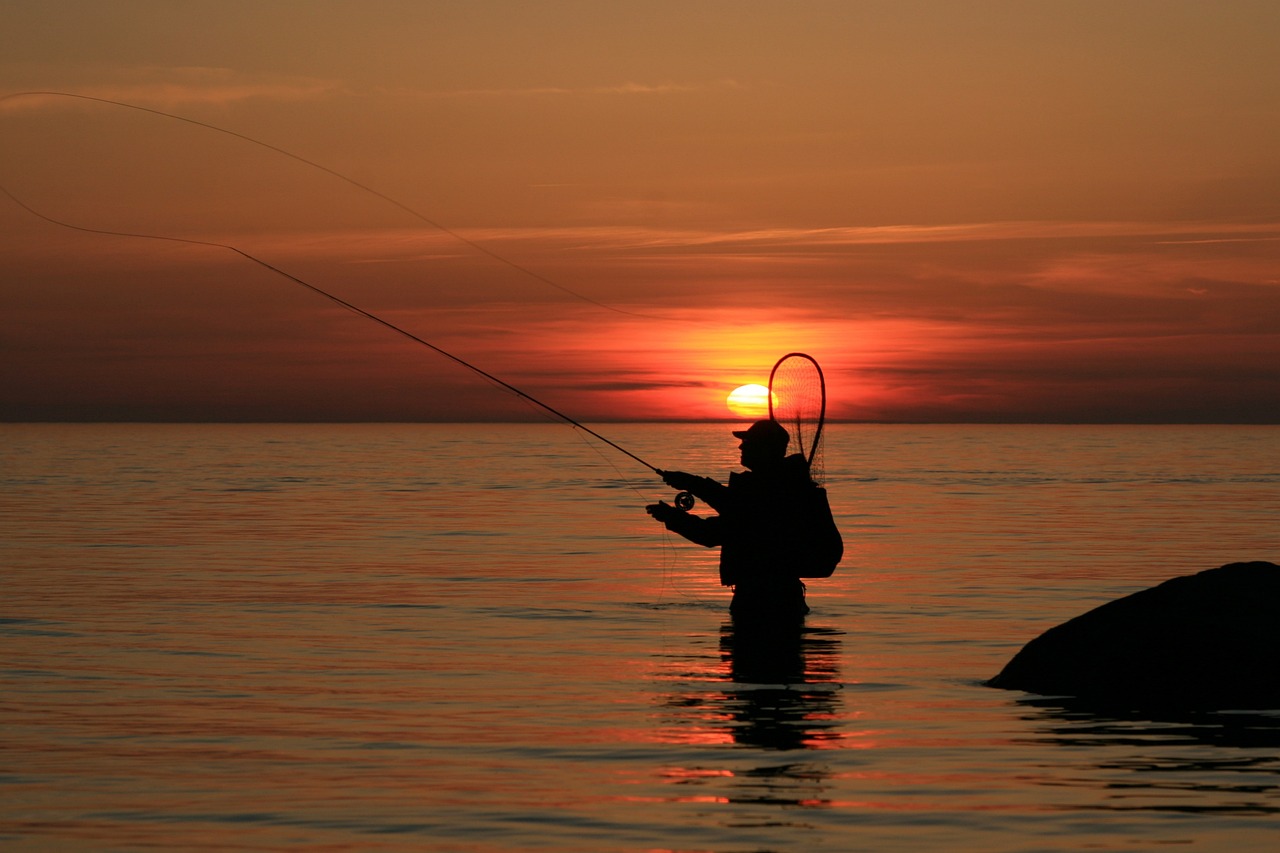 낚시, 일몰, 노을(출처=PIXABAY)