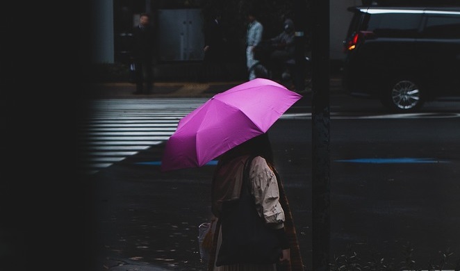 우산, 여자, 횡단보도(출처=PIXABAY)